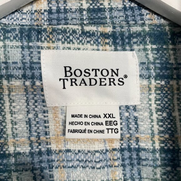 Boston Traders Women Plus Size XXL Blue White Plaid Tweed Jacket Button Front - Picture 5 of 9